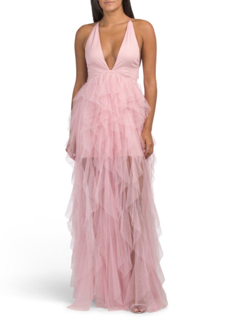 SELFIE LESLIE Auguste Cascading Frill Maxi Dress